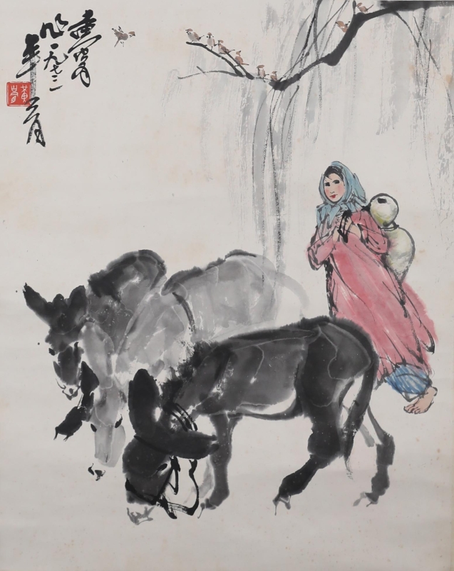 少女牧驴图(1)